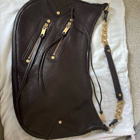 Alexis Hudson Handbags - Alexis Hudson dark brown shoulder purse w/tassles